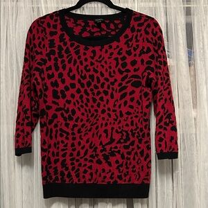 Talbots excellent pre owned Red and Black Animal Print Sweater